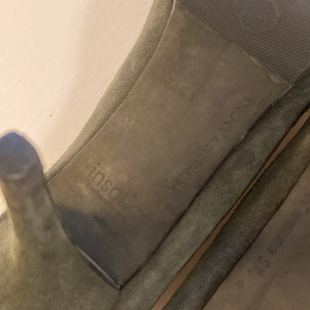 DKNY Gray Suede Leather Zipper Accent Heels 9.5 - Picture 6 of 7